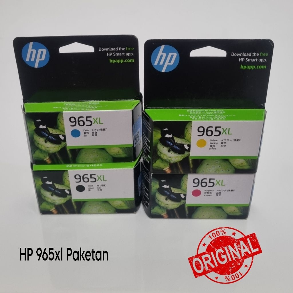 Tinta Cartridge HP 965xl Black dan 965xl Color original