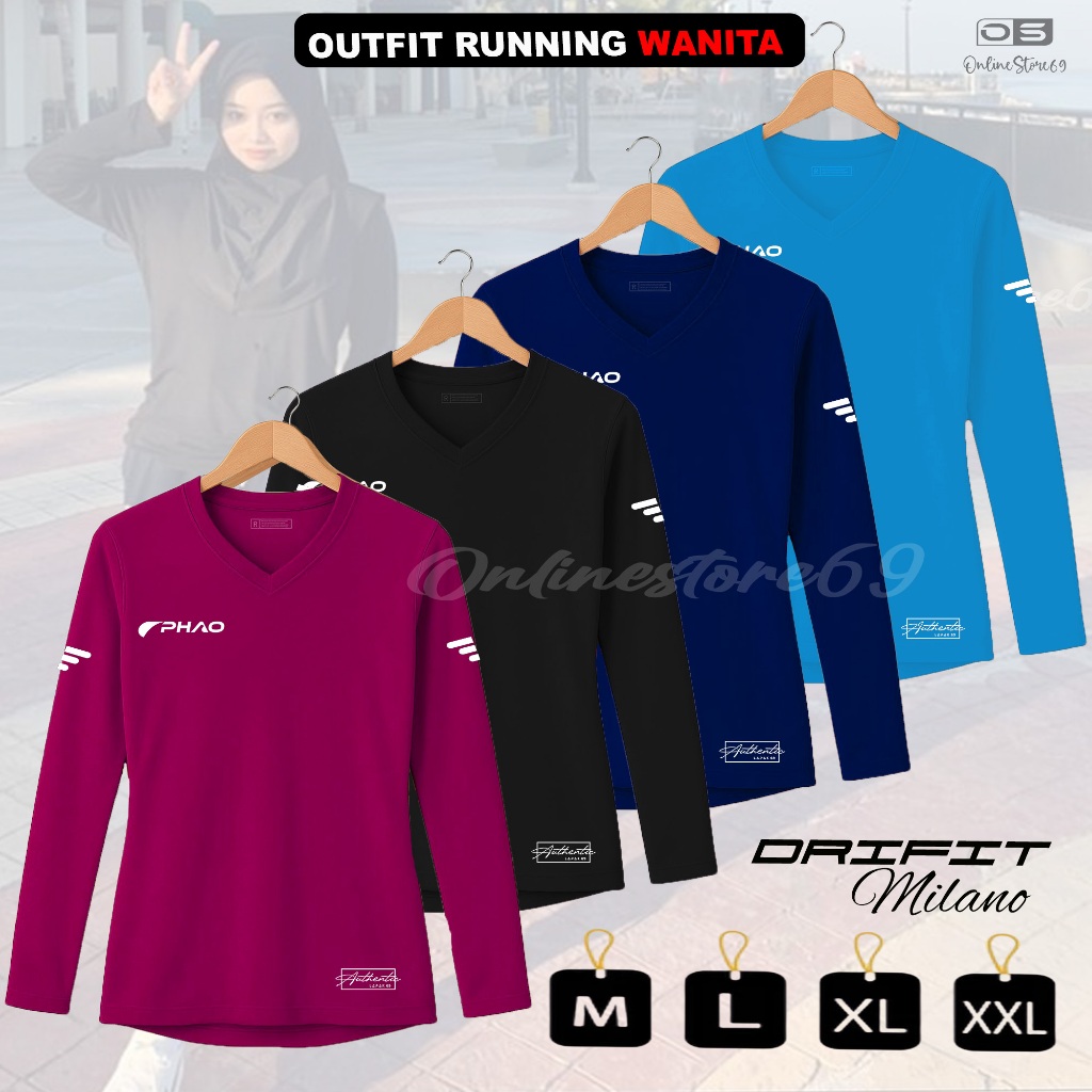 Kaos senam wanita lengan panjang , kaos senam wanita aerobic, kaos olahraga wanita lengan panjang