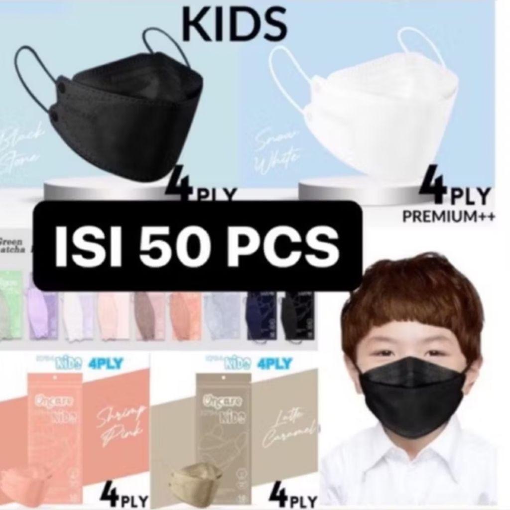 MAKER KF94 KIDS ISI 50 PCS TEBAL 4PLY / MASKER KF94 ONCARE ANAK / MASKER KIDS KF94 / MASKER ANAK KF9