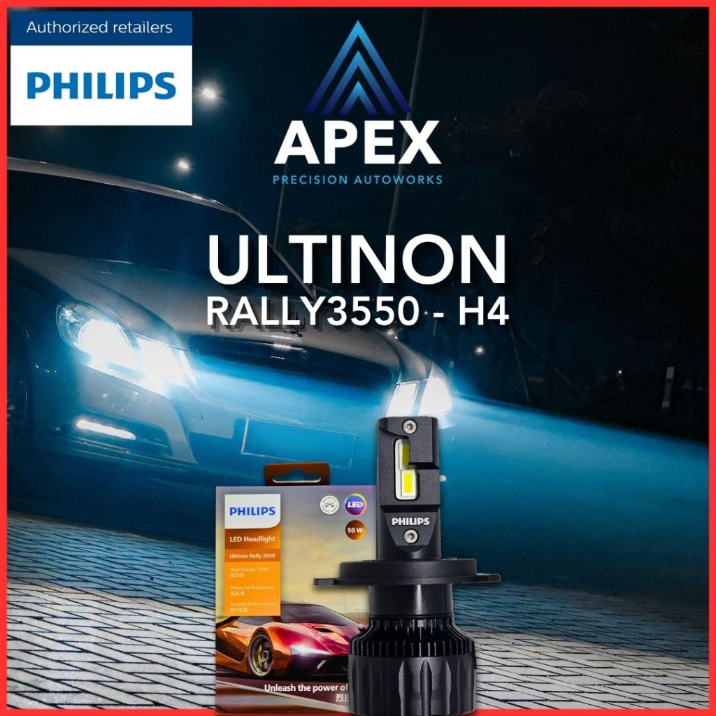 LAMPU MOBIL PHILIPS ULTINON RALLY 3550 - H4 6500K 50W