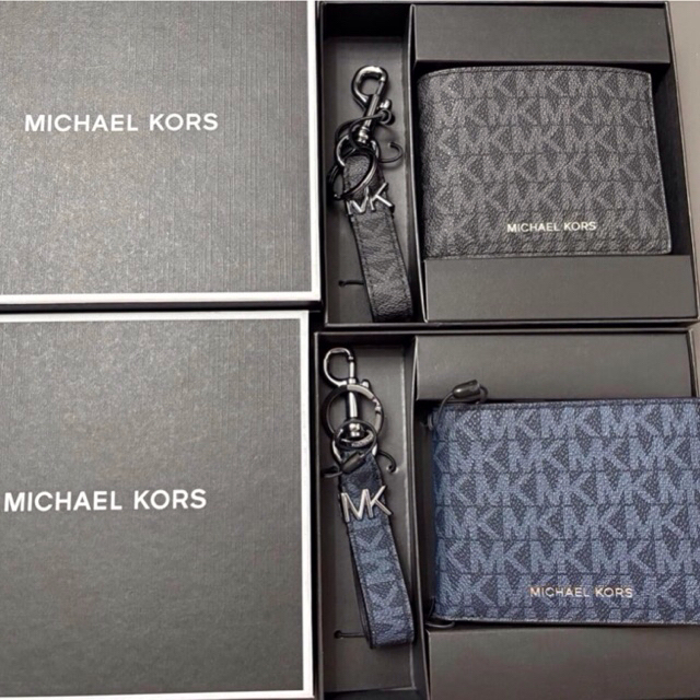 DOMPET PRIA MK LOGO WALLET AND KEY CHAIN GIFT SET