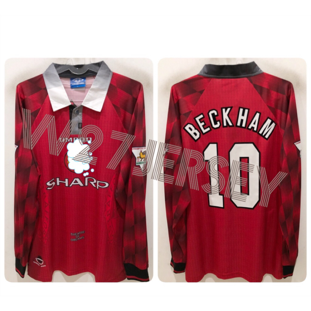 JERSEY RETRO - IVU HOME LONGSLEEVE 1996-1997 name player Beckham + Patch