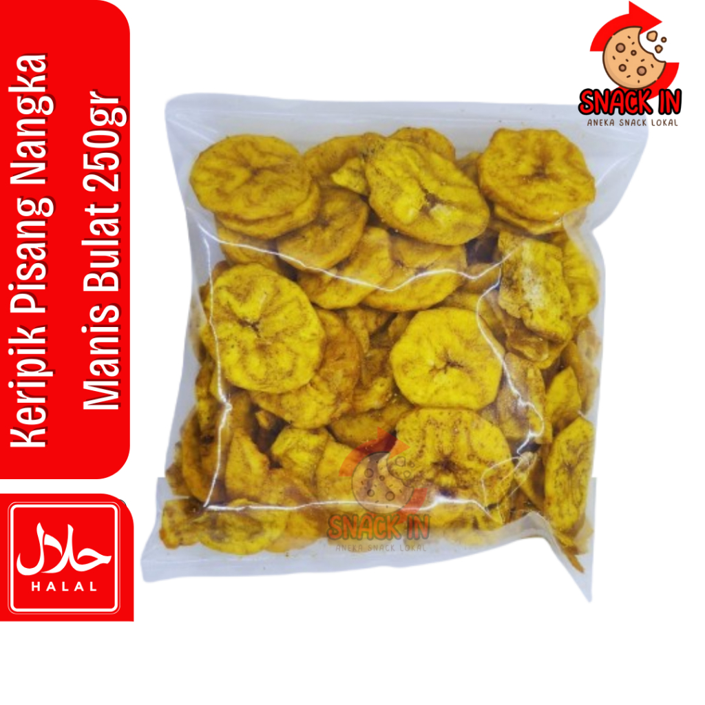 

Keripik Pisang Nangka Manis Bulat 250gr Kripik Pisang Koin Snack Kiloan