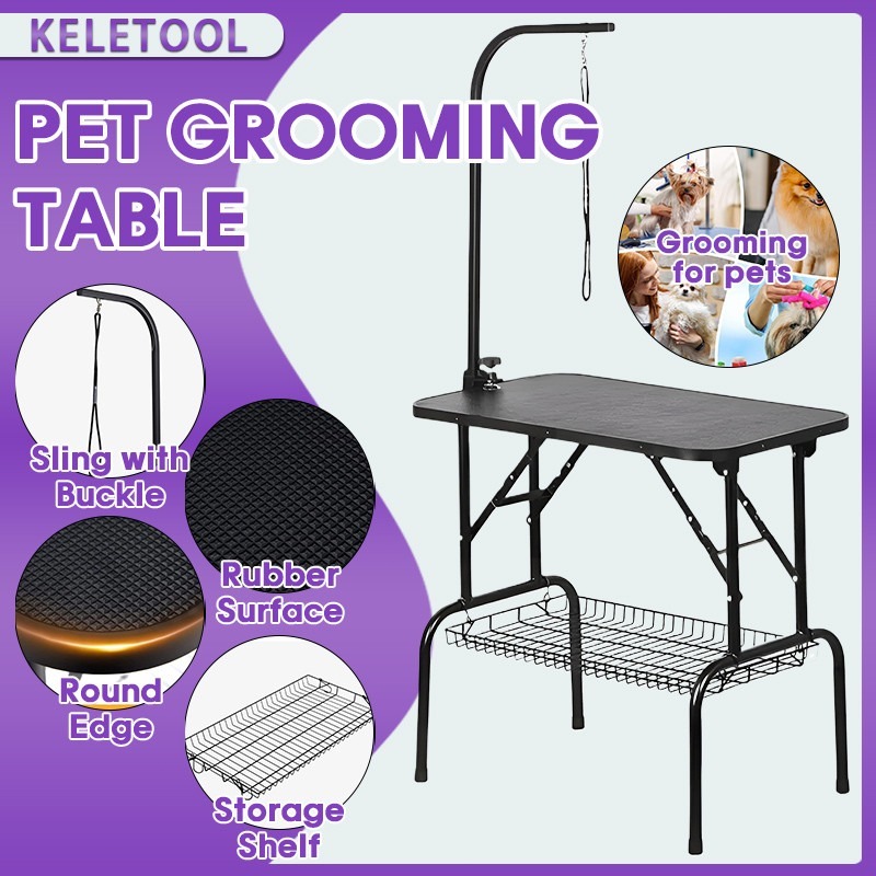 Lipat Perawatan Anjing Meja Besar Tempat Memandikan Hewan Peliharaan Meja Tinggi yang Dapat Disesuai