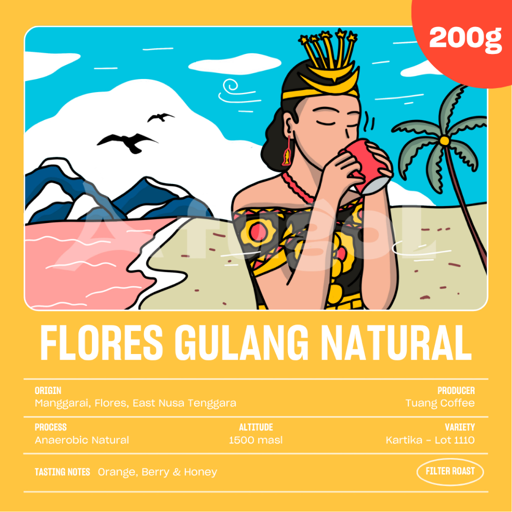 

Biji Kopi Arabika FLORES GULANG MANGGARAI ANAEROBIC NATURAL (200 gram) Specialty Coffee Beans Arabica