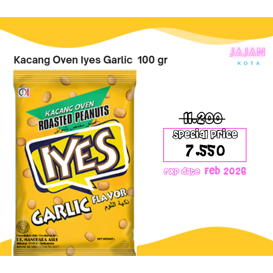 

Kacang Oven Iyes Garlic Bawang 100 gram