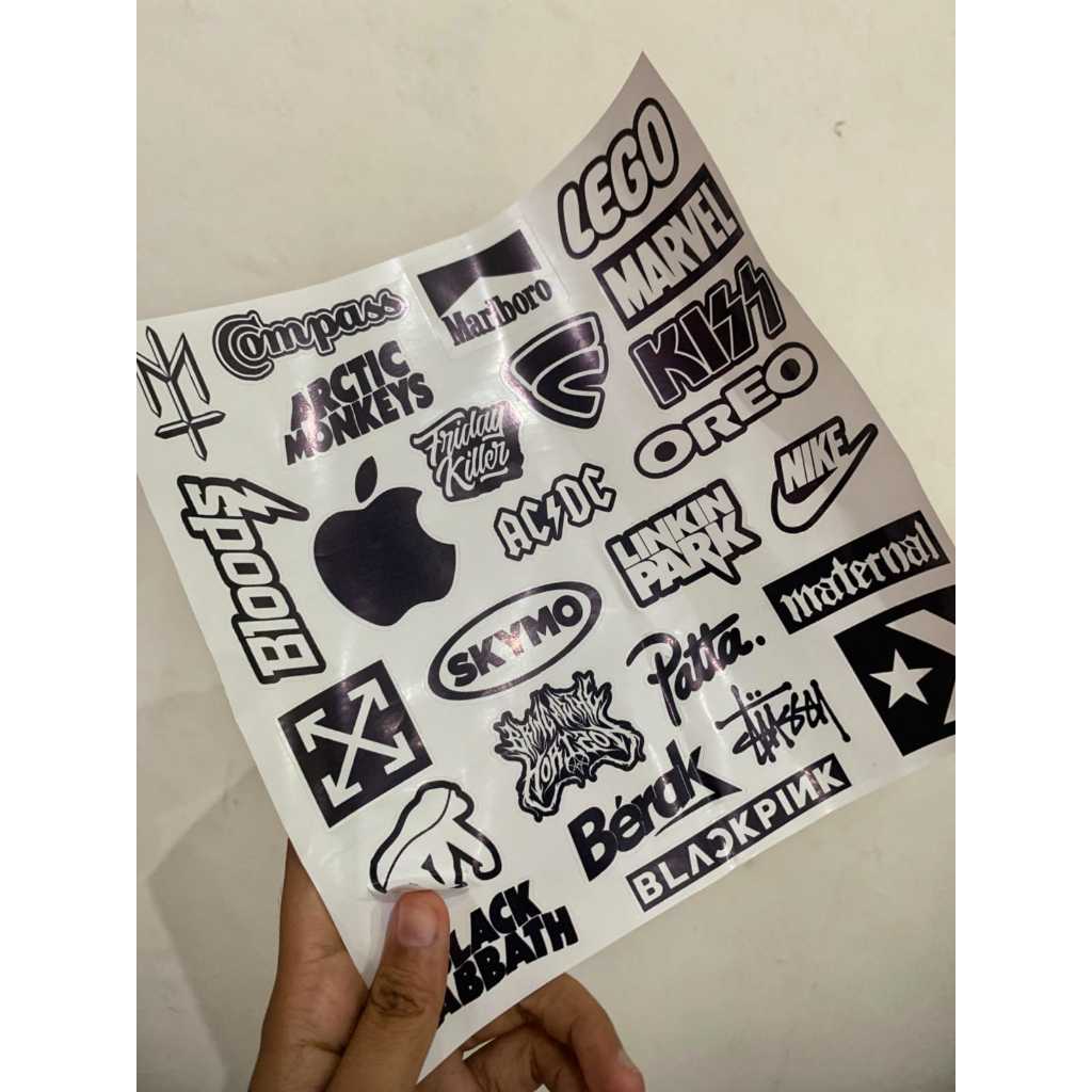 

STICKER CUTTING BLACK AND WHITE-STICKER TERMURAH 25 PCS TINGGAL TEMPEL