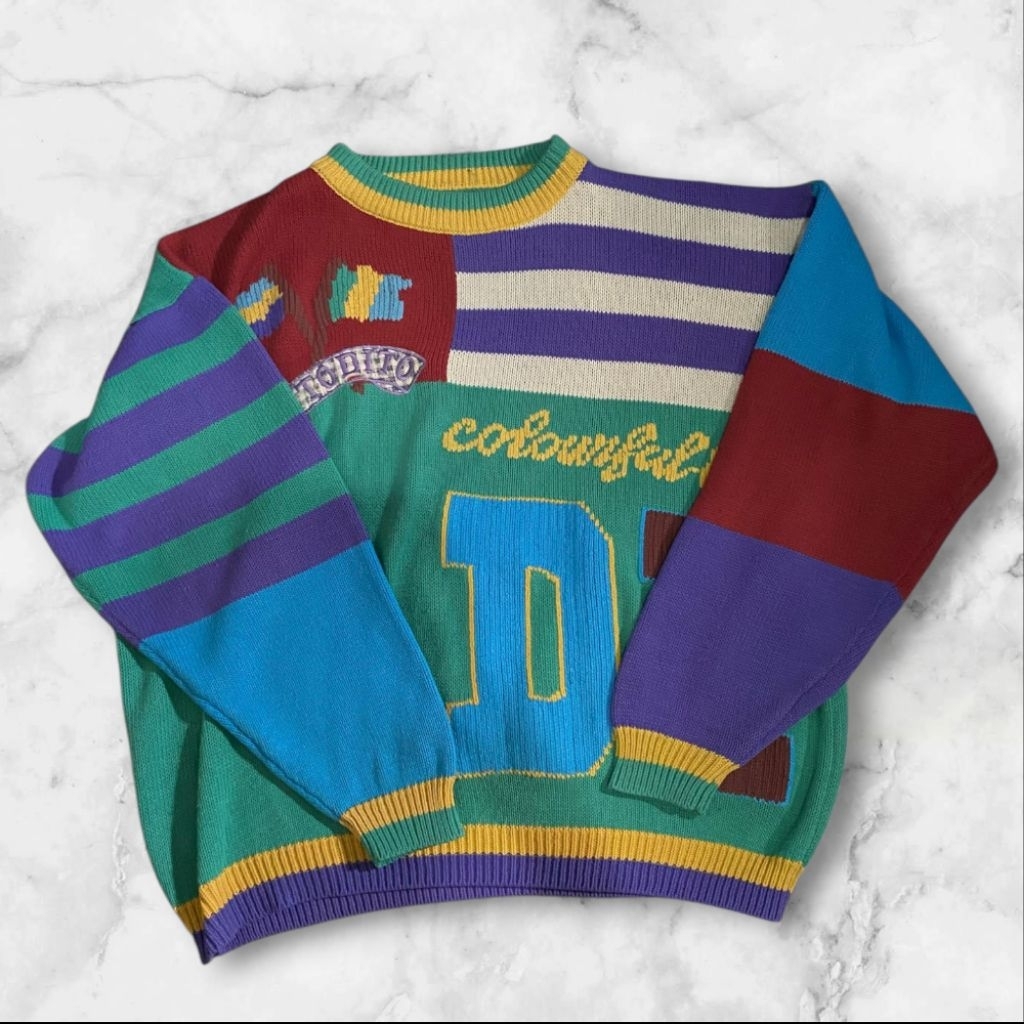 jaket vintage rajut 90's