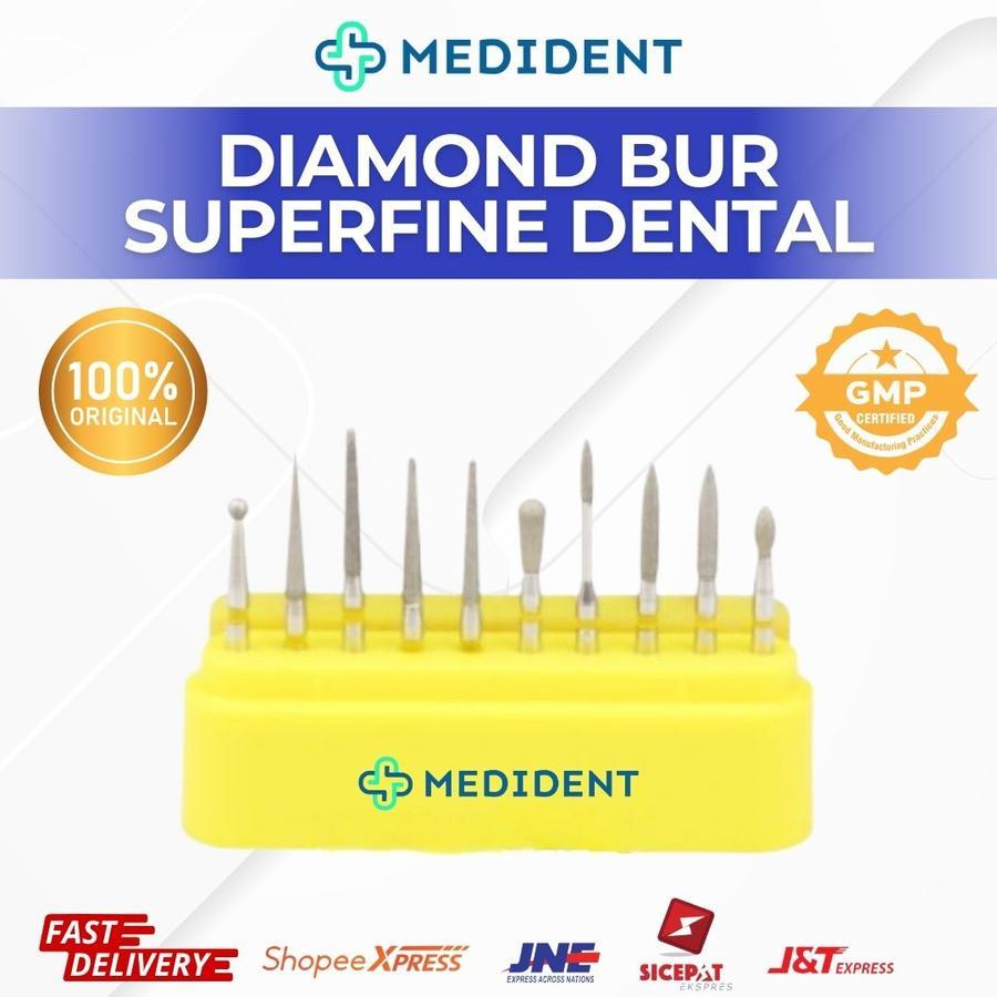 Diamond bur Superfine dental / Bur Poles Gigi / Bur Tambal Gigi / Bur Superfine dental