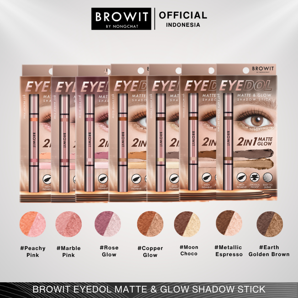 BROWIT BY NONGCHAT Eyedol Matte And Glow Shadow Stick / Eyeshadow Stick / Eyeshadow Waterproof