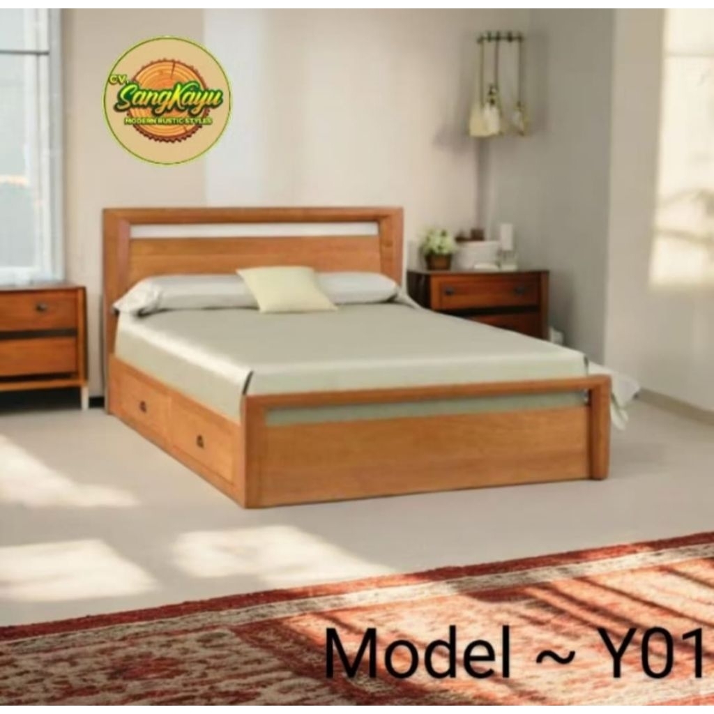 Divan laci 120x200 cm Coklat  Salak Divan kayu minimalis Divan alas matras