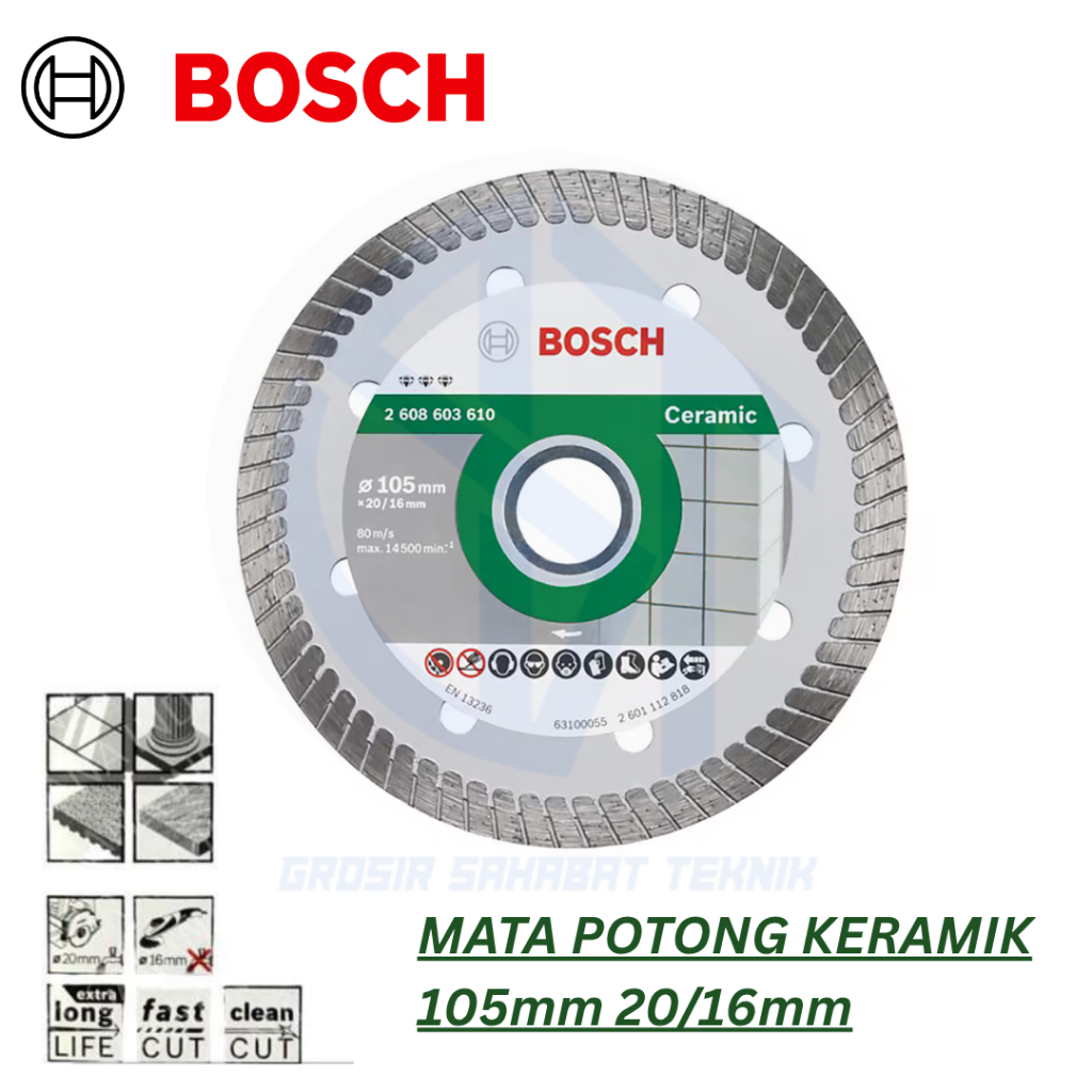 Mata Potong Keramik BOSCH Hijau turbo/Mata Gerinda Potong 4" BOSCH