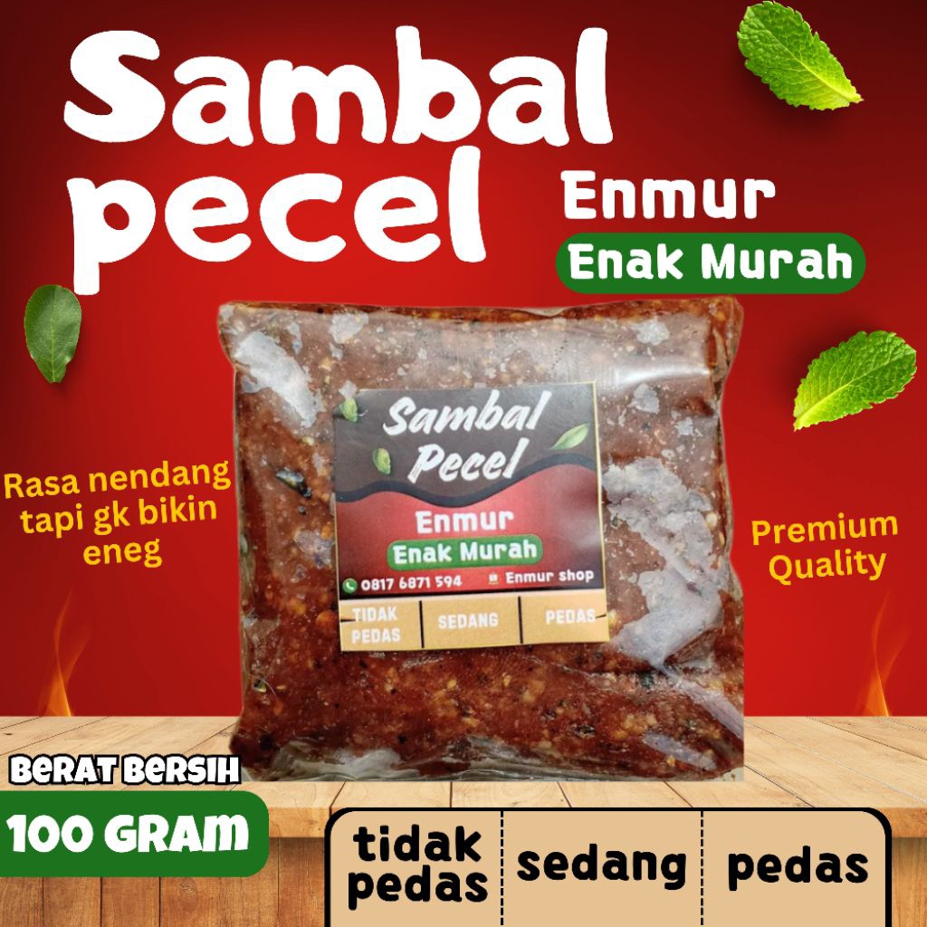 

[100gr] Sambal Pecel Premium Enmur (enak murah)