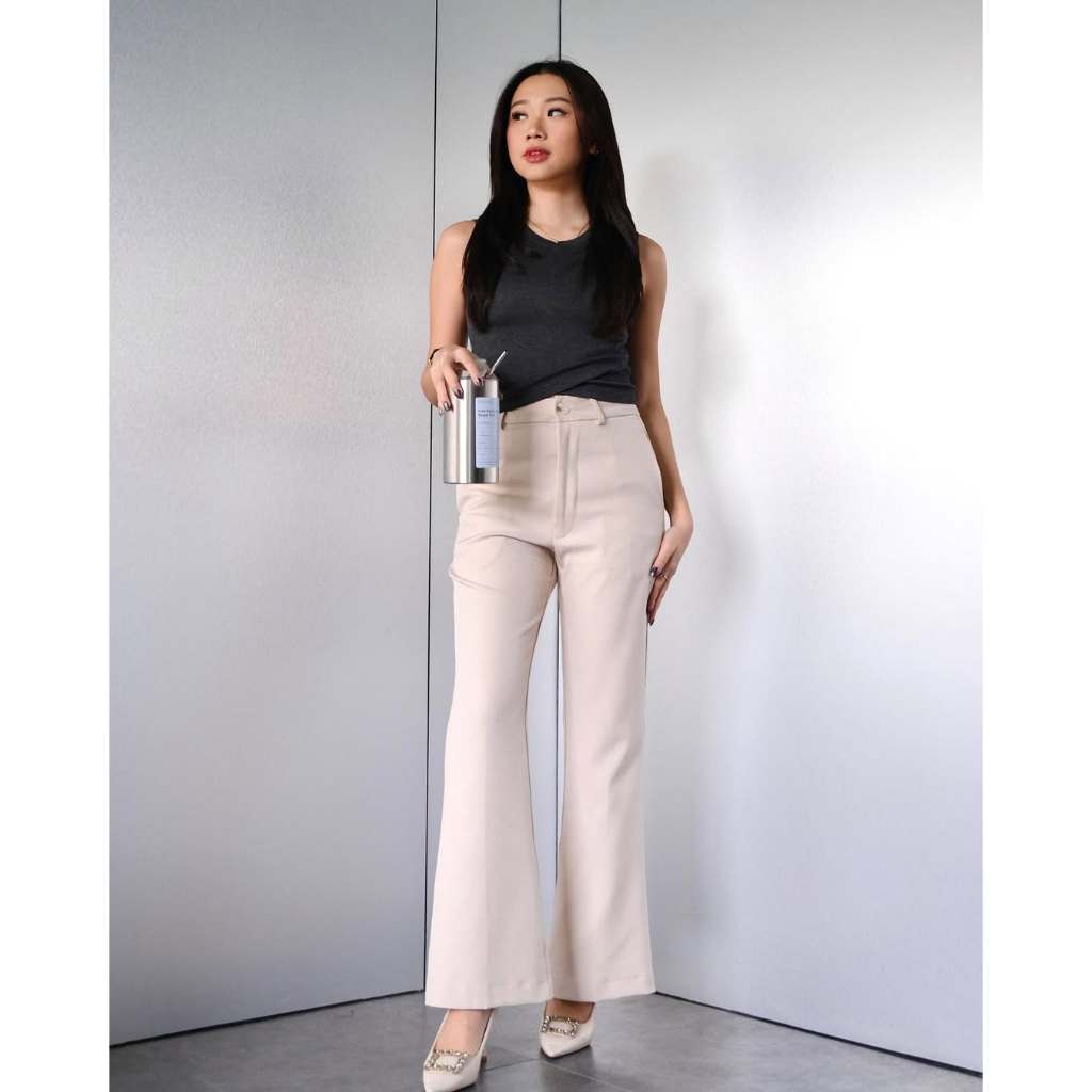 Cutbray Highwaist Pants / celana panjang wanita / Cutbray Flare Pants Wanita / Celana Kantor Cutbray