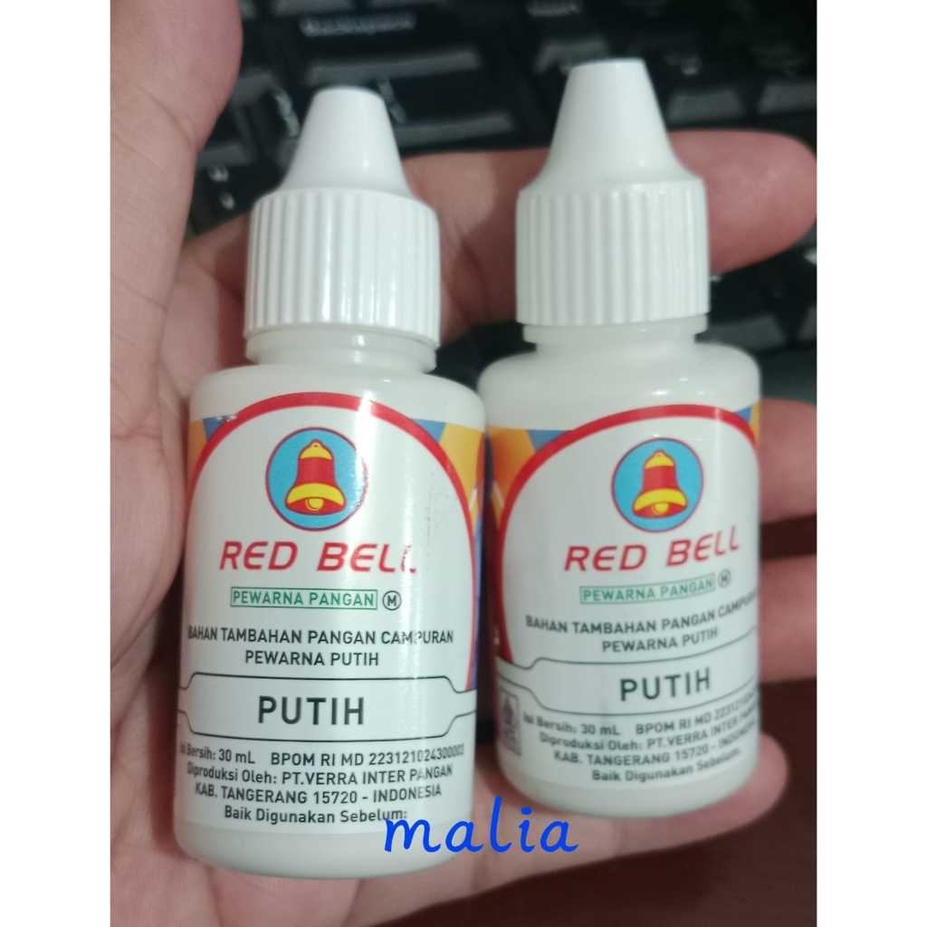 

PEWARNA MAKANAN PUTIH CAIR FOODGRADE REDBEL 30 ML SUMBO HALAL