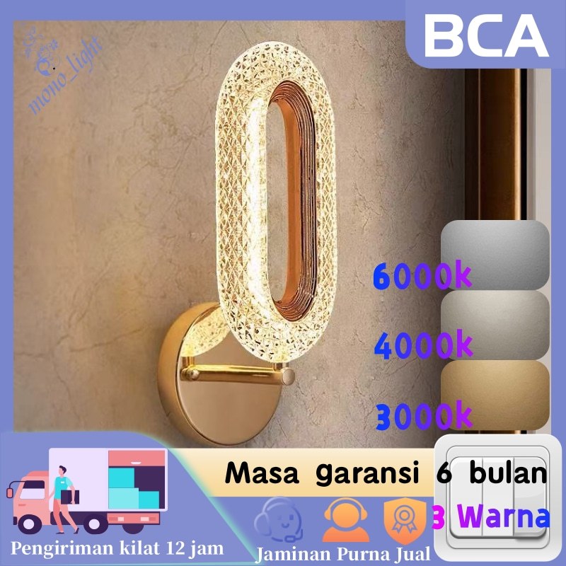 Mono_Light lampu tidur tempel dinding minimalis lampu kamar tidur hias dekorasi listrik tanpa kabel 