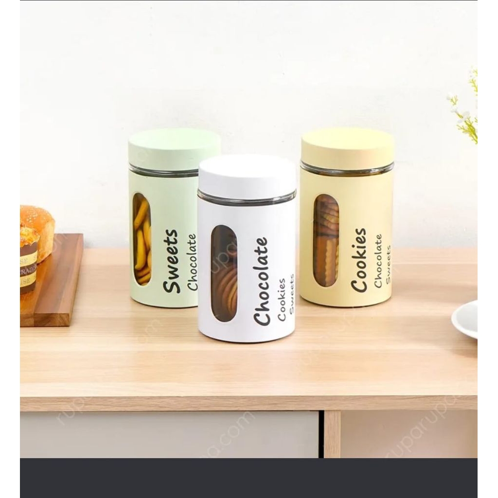 INFORMA TOPLES STORAGE JAR SER OF 3 // INFORMA TOPLES KACA