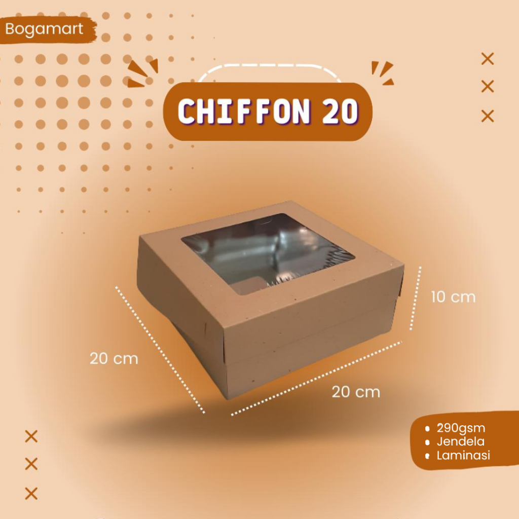 

Dus Chiffon 20x20x10cm / dus kraft / dus bolu / dus kue