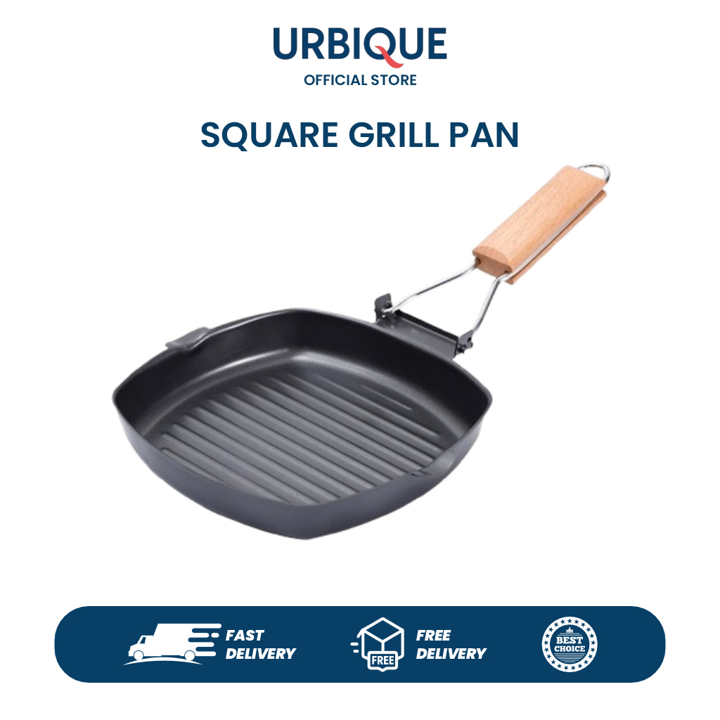 Grill Pan Square Premium - Pemanggang Daging Anti Lengket, Merata, Untuk Kompor Gas & Listrik
