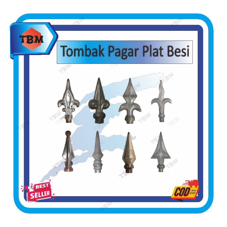 Tombak Plat besi Tumbak plat aksesoris ornamen pagar besi