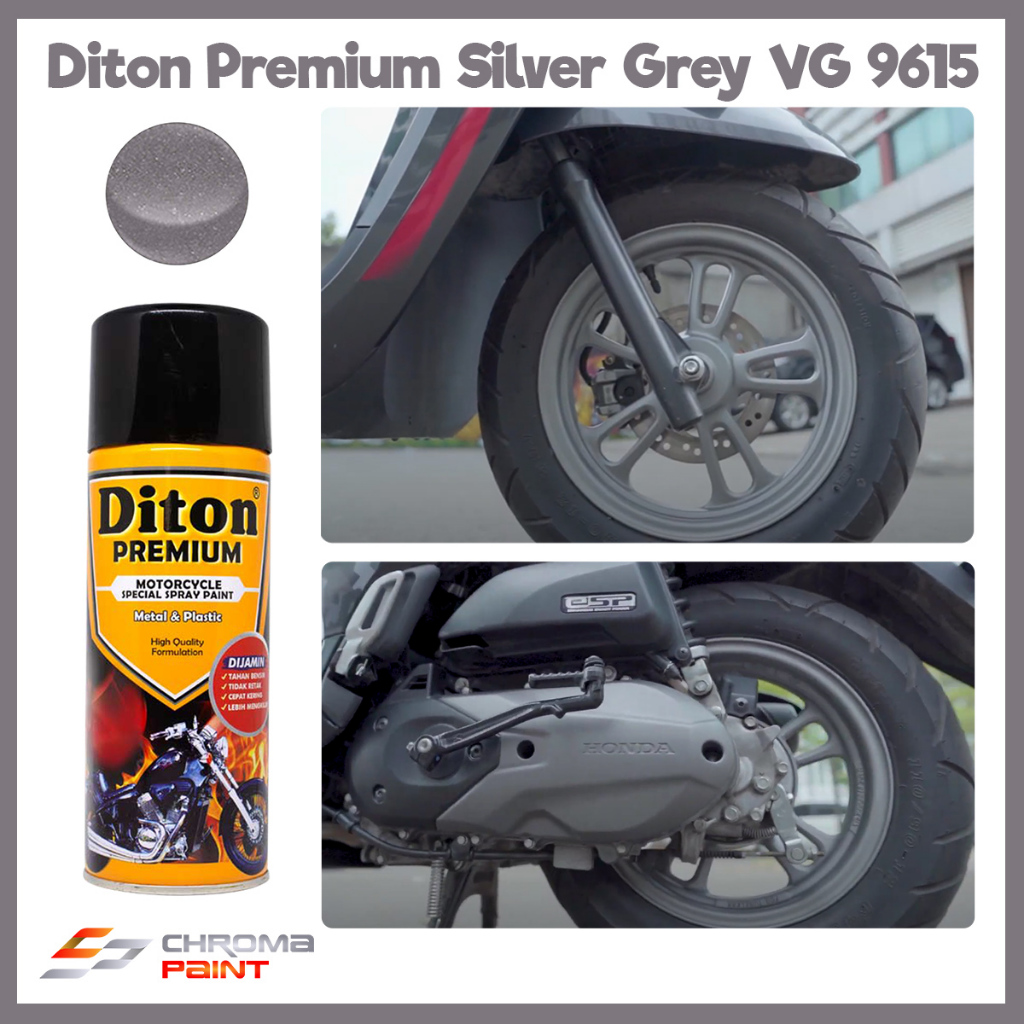 Cat Motor Pilox Diton Premium Velg & Engine Color - Warna Silver Grey (Gunmetal) VG 9815
