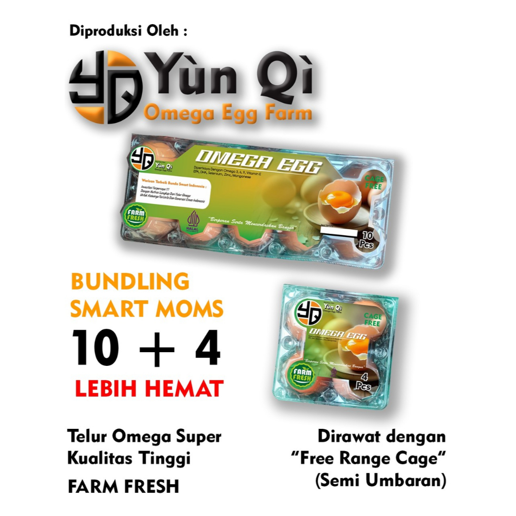 

Bundling Telur Omega Super 10 + 4 Pcs Farm Fresh Free Cage
