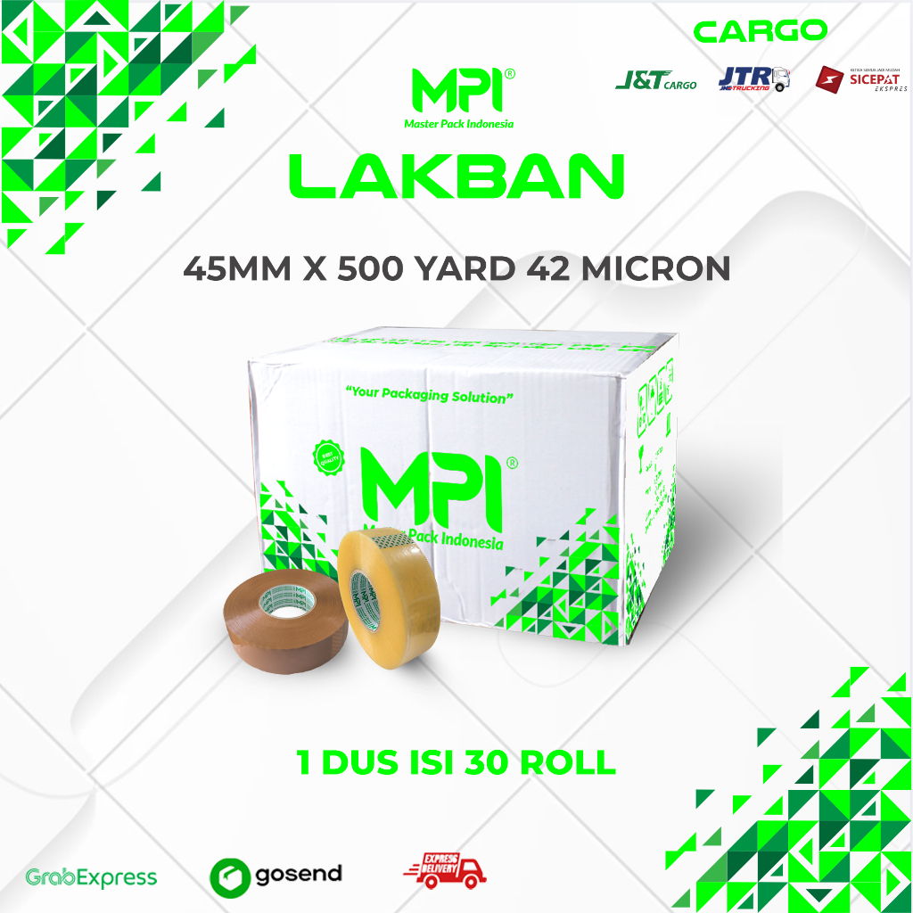 

CARGO 1 DUS { 30 ROLL } LAKBAN MPI 45MM X 500 YARD 42 MIC ECONOMIS MURAH MERIAH MENCRET