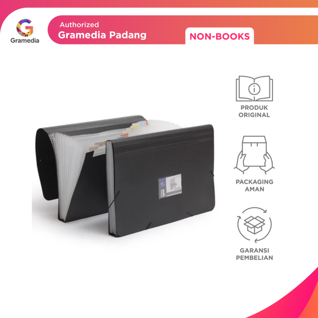 

Gramedia padang - Bantex Expanding File PP Folio Black #3601 10