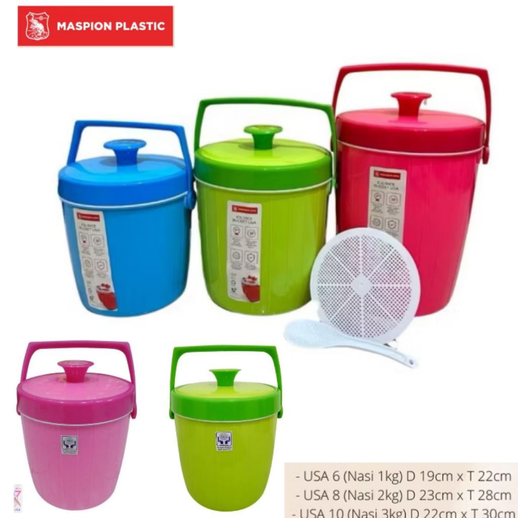 Teremos Nasi MASPION 6 , 8 Dan 10 Liter / Termos Es / Rice Ice Bucket USA / Termos Es Maspion 6 , 8 
