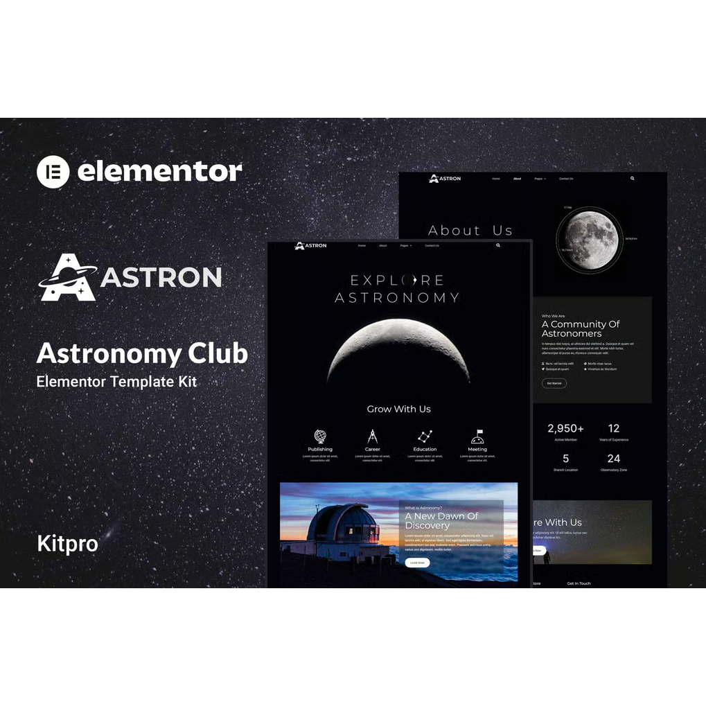 Template Wordpress Astronomy Elementor Template Kit