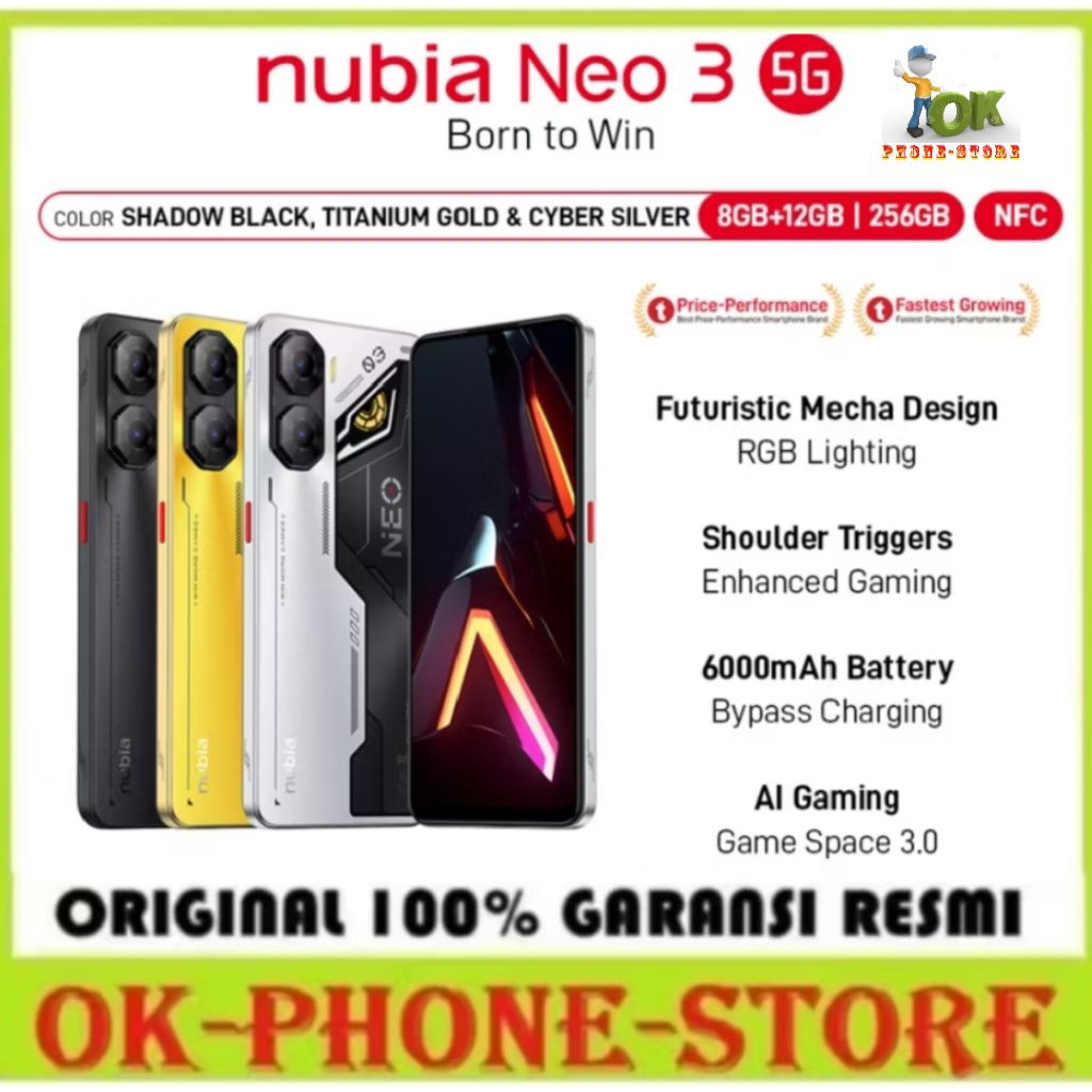 Nubia Neo 3 5G 8/256 GB Garansi Resmi Nubia