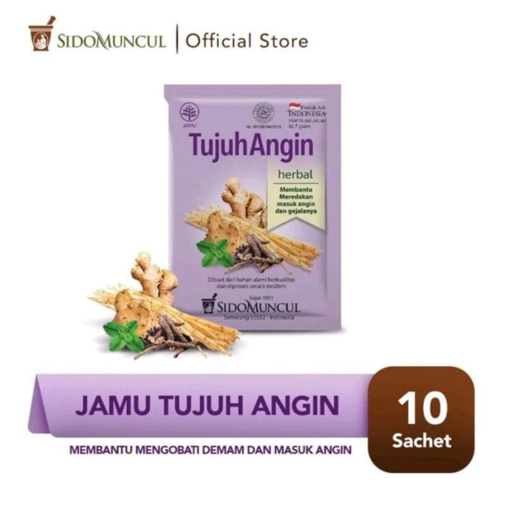 

tujuh angin jamu sidomuncul 10 sachet masuk angin & meriang