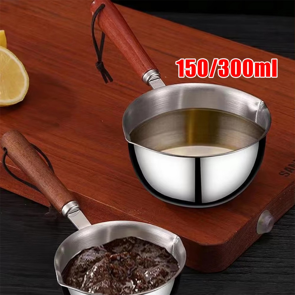 【Serbaguna】panci stainless steel 304/150/300ml Panci Minyak Saus Mini Serbaguna/panci stainless stee