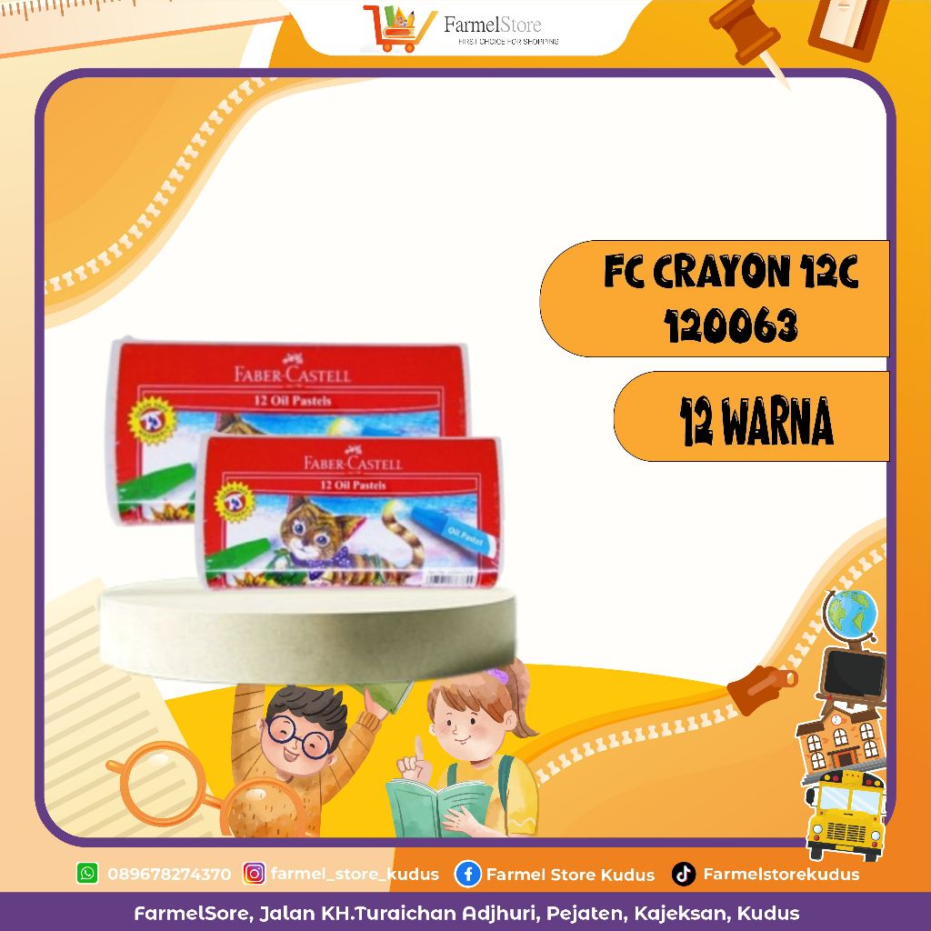 

Faber Castell Crayon Oil Pastel (Isi 12 Warna)