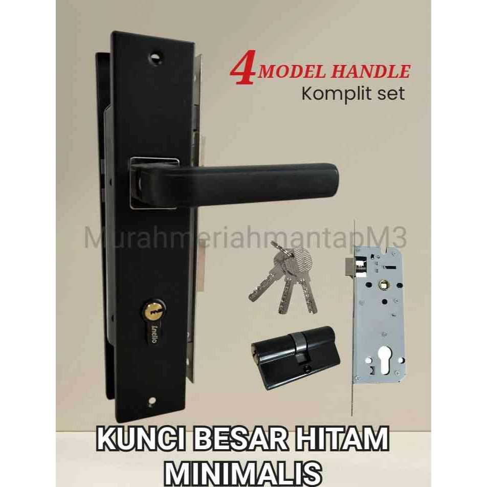 KUNCI PINTU HITAM MINIMALIS / KUNCI BESAR / HANDLE KUNCI PINTU