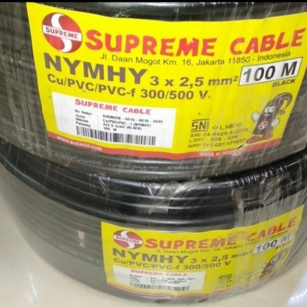 Kabel Serabut Supreme NYYHY 3 x 2.5 mm / Kabel NYYHY 3x2.5mm Supreme 100 meter