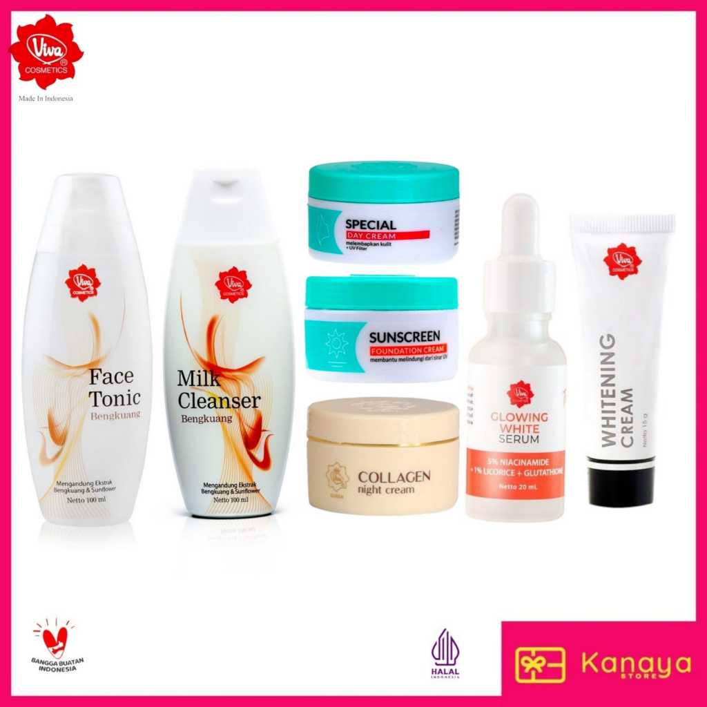VIVA Paket Skincare GLOWING FLEK HITAM / Viva Paket Hemat Perawatan Wajah Glowing Pencerah Flek Hita