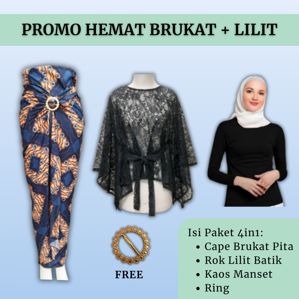 Set Kebaya Brukat Rok Lilit Batik Setelan Inner Outer Wanita Terbaru Setelan Kebaya Wisuda Brukat Ro