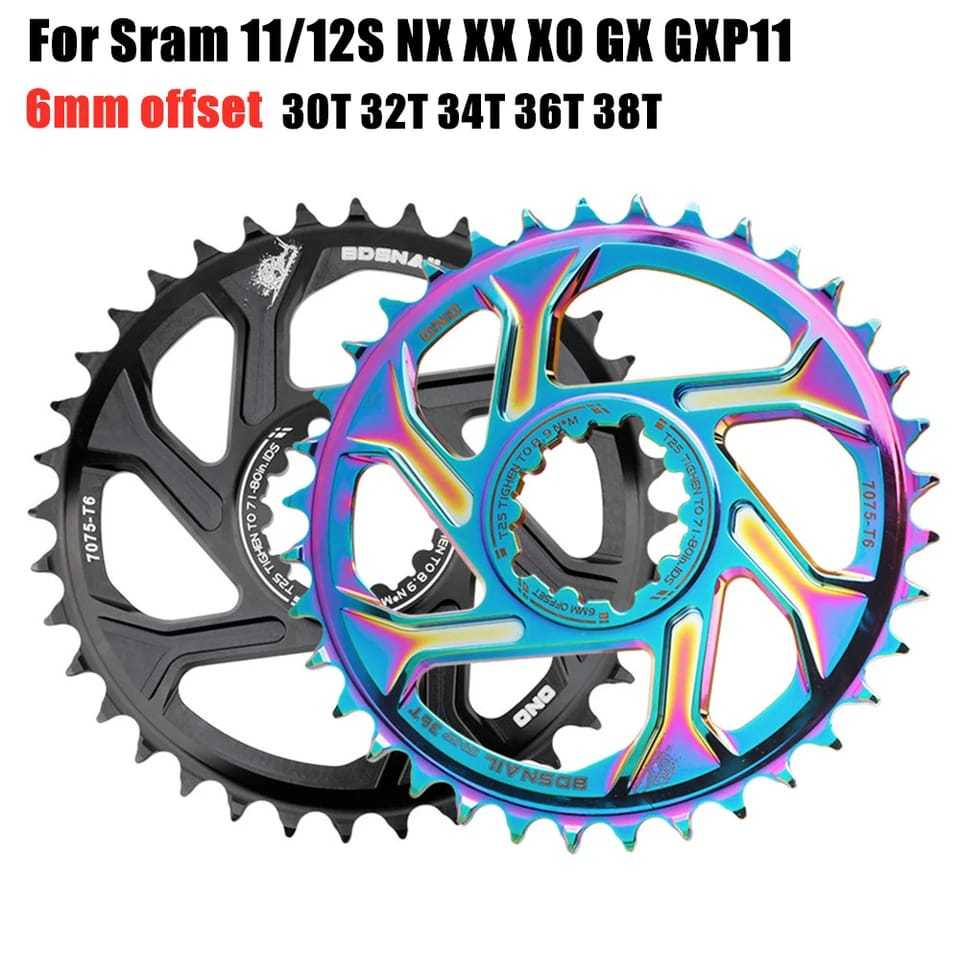 Chainring Chain Ring Snail GXP Offset 6mm 32T 34T 36T 38T Crank GXP X9 8 - 11 S Direct Mount Sram 6 