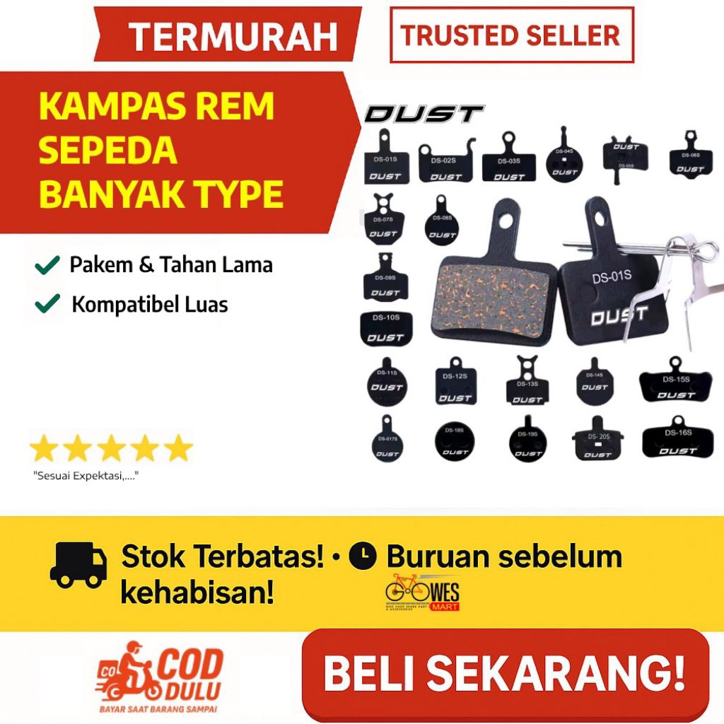 Kampas Rem Sepeda Shimano Tektro Avid - Kompatibel Banyak Tipe MTB & Sepeda Lipat