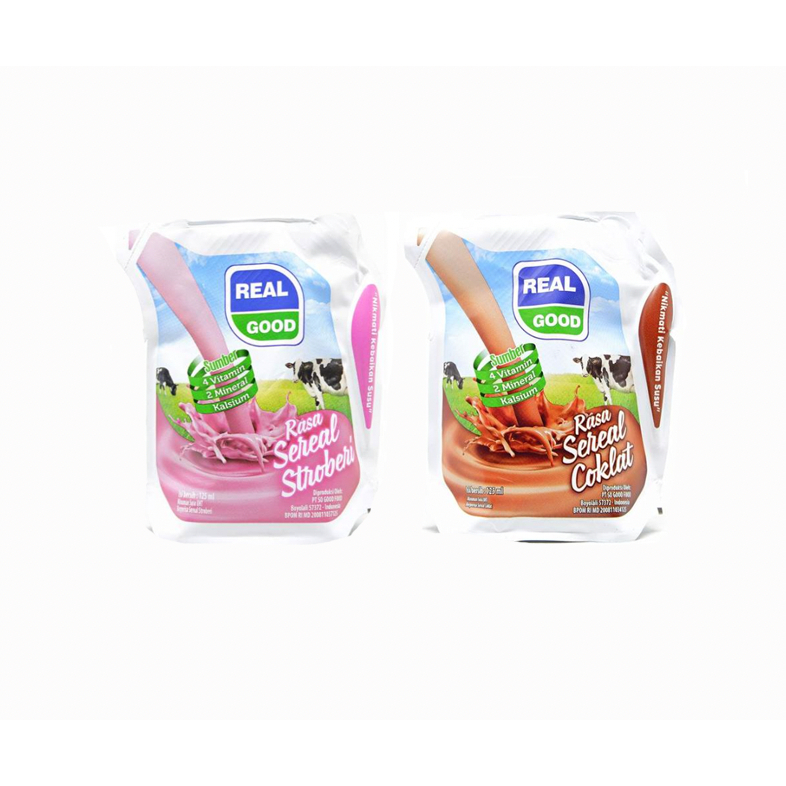 

Real Good Susu Uht Siap Minum 125ml -- Coklat / Strawberry