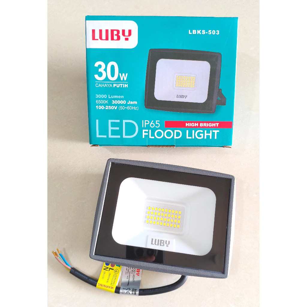 LBKS-503 Lampu Sorot LUBY 30 watt Lampu Tembak 30 Watt Flood Light LED 30w Luby LBK503
