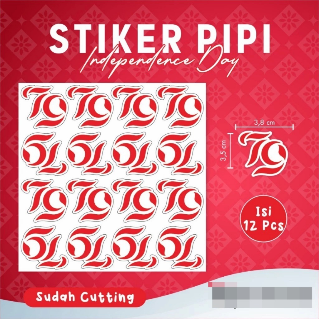 

STIKER PIPI SPESIAL KEMERDEKAAN INDONESIA - STIKER MERAH PUTIH INDEPENDENCE DAY 79 SAJA
