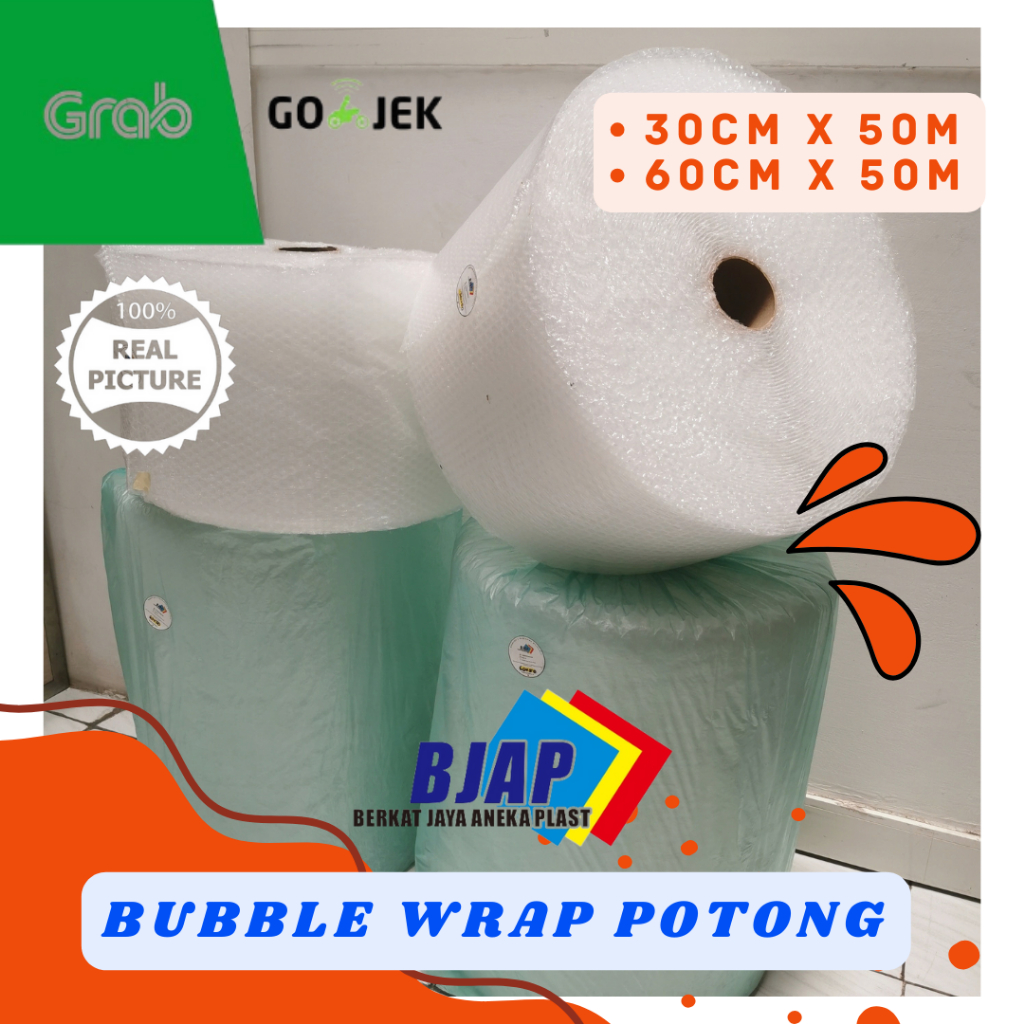 

BUBBLE WRAP POTONG - BJAP - BUBBLE WRAP 30CM / 60CM X 50 METER DENGAN CORE/ PEMBUNGKUS PAKET BABEL WRAP
