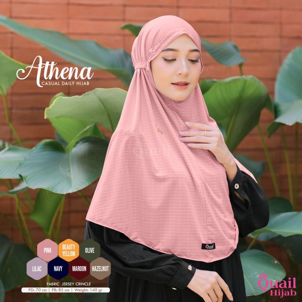 Hijab Instan Bergo Jersey Crinkle Tali Original Jilbab Quail ATHENA