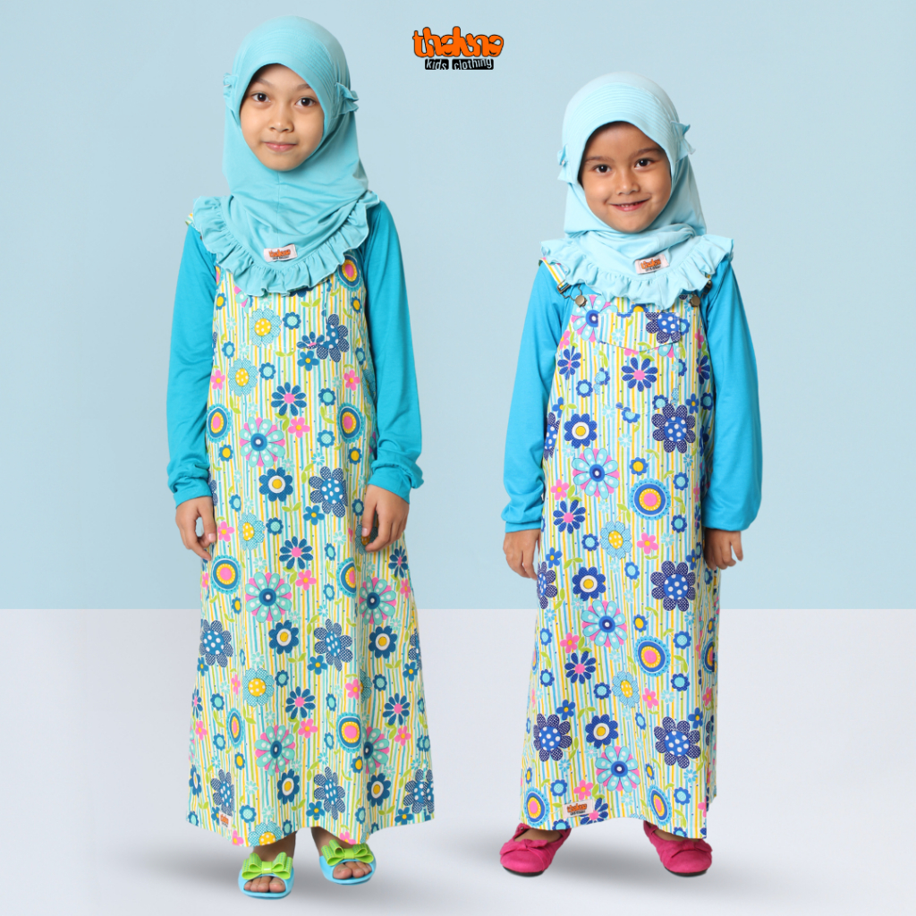 Overall Set Olivia Thaluna Kids | Tanpa Jilbab Gamis Dress Anak Perempuan Usia 2-3 Tahun