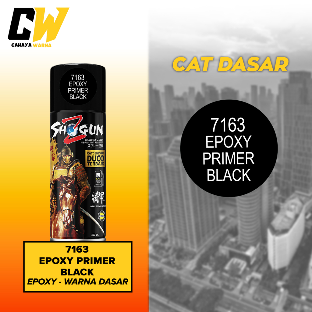 Cat Pilox Undercoat Cat Dasar Hitam Shogun Z Paint Epoxy Black 7163 (400Cc)