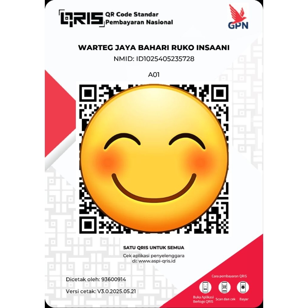 

custom stiker qris ukuran A5 - 1 muka