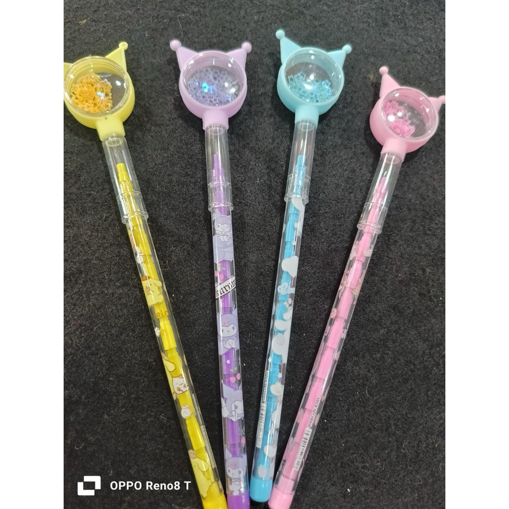 

(Per Satuan) Pretty Pena Karakter Payet Gliter Lucu Black Ink Gel Pulpen Murah Gel Bolpen Gel Pastel Alat Tulis Sekolah Kantor Murah Import S045