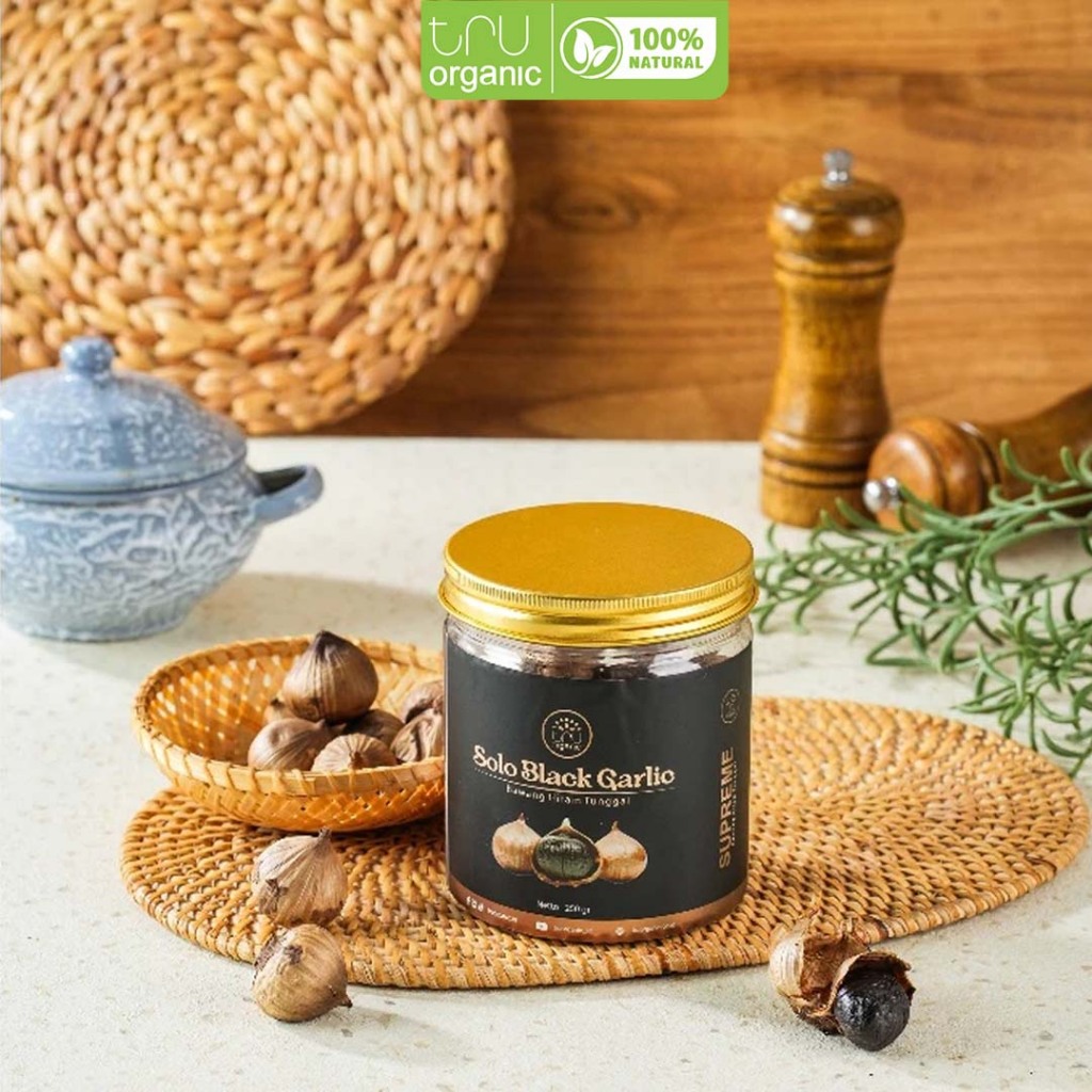 

TRUorganic Black Garlic JUMBO 250gr - Bawang Hitam Tunggal | Bawang Putih Tunggal Hitam